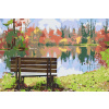 Vymalujsisam.sk Maľovanie podľa čísiel - Lavička pri rybníku Veľkosť: 40x60cm, Rám: Bez rámu, iba zrolované plátno