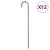 Stanové kolíky 12 ks 41,5 cm Ø12 mm pozinkovaná oceľ-ForU-4009344