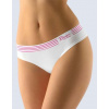 Dámská francouzská tanga GINA Bamboo 04023P bílá purpurová L/XL