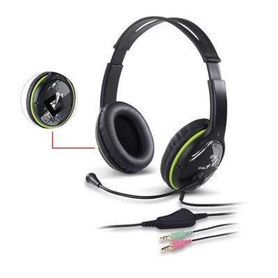 Slúchadlá s mikrofónom Genius headset - HS-400A zelené, 113 dB, 40 mm reproduktory pre hlboké basy