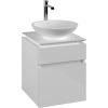 VILLEROY & BOCH Legato závesná skrinka pod umývadlo na dosku (umývadlo v strede), 2 zásuvky, 450 x 500 x 550 mm, Glossy White, B56600DH