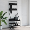 vidaXL Vešiak na šaty s botníkom čierny 70x40x184 cm - Čierna - 32371-173574
