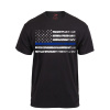 Tričko THIN BLUE LINE US vlajka ČIERNE veľ. 3XL