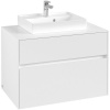 VILLEROY & BOCH Collaro závesná skrinka pod umývadlo na dosku (umývadlo v strede), 2 zásuvky, 800 x 500 x 548 mm, White Matt, C06900MS