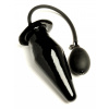 M&K Large Inflatable Butt Plug, čierny latexový nafukovací análny kolík 17 x 2,5–7 cm