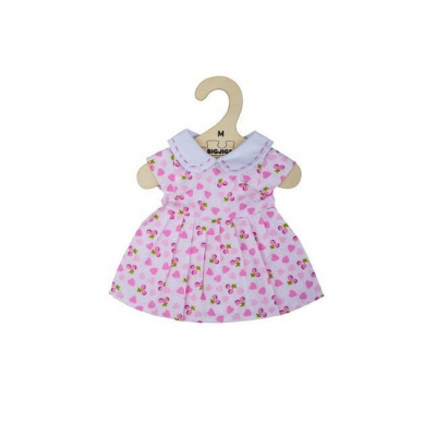 Hračka Bigjigs Toys Ružové šaty so srdiečkami pre bábiku 34 cm BJD541