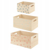 Atmosphera for Kids Drevené boxy Hviezdy 3 ks 26x36x18 cm
