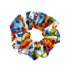 Gumička Scrunchie bavlnená Classic modro-oranžovo-ružová