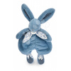 Plyšový zajačik na maznanie Bunny Comforter Blue Doudou et Compagnie v darčekovom balení modrý 29 cm od 0 mes