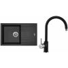 Set Sinks G4474 (dřez Linea 780 Metalblack 74 + baterie Vitalia Metalblack 74)