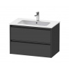 Duravit Ketho.2 Umývadlová skrinka, 55x81x48 cm, 2 zásuvky, grafit mat K25263049490000