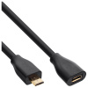Kábel USB 2.0 MICRO-B M/F 2m, High Speed, predlžovací, čierny, pozl. konektor