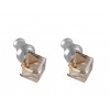 Náušnice Swarovski - kostka na pevno 6 mm lt. col. topaz