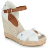 Tommy Hilfiger Espadrilky BASIC OPEN TOE HIGH WEDGE Biela