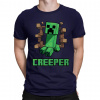 Creeper - pánske tričko s potlačou pre fanúšikov hry Minecraft - Tričkový | XXXL | Navy | Pánske tričko