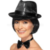 Klobúk - TRILBY FLITER - čierny, lesklé flitre, unisex
