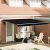 zahrada-XL Automatická vysúvacia markíza vidaXL Čierna 400x350 cm, Náhradná látka k markíze vidaXL pre rám 4x3.5 m Čierna 3330781