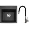 Set Alveus (dřez Gem 10 Black 91 + baterie Mintas Černá/Kartáčovaná ocel) SETA23192
