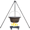 Perfect Cauldron kotlík na guláš liatina 7,2 l 5 kg, Perfect Cauldron klasická oceľová trojnožka 1 m na kotlík, Perfect Cauldron prenosné ohnisko 36 cm