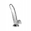 King Cock Clear - Realistické Dildo So Semenníkmi a prísavkou Priehľadné 2