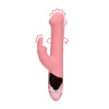 Shots Loveline Rotating Beads Rabbit Vibrator Pink Arabesque rotačný silikónový vibrátor na klitoris a bod G 21,7 x 3,6 cm