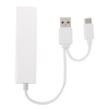 AppleMix Ethernetový adaptér RJ-45 USB-C / USB-A + 3x USB-A hub / rozbočovač - gigabitový - biely