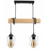 BERGE Závesné stropné svietidlo LED drevený trám 2xE27 štvorcový luster Rollable