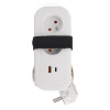 SOLIGHT 2z + USB A+C 20W PD, cestovný predlžovací prívod 1.5m, 3 x 1mm2, biely