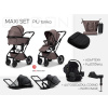 Trojkombinácia kočíka Moon PIÚ Maxi set s bázou 2025 - Black matt Black matt - TONKA