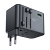 Multifunctional travel wall charger Acefast Z1, 2xUSB-A, 3xUSB-C, GaN, 67W, US/EU/UK/AU (black) Varianta: uniwersalny