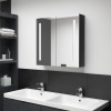 LED kúpeľňová zrkadlová skrinka žiarivá čierna 62x14x60 cm-ForU-326519