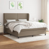 vidaXL Posteľný rám boxspring s matracom sivohned 180x200 cm látka - Šedohnedá - 176289-110513