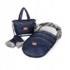 Zimný set HappyBee Trinity Blue - fusak, rukavice, taška
