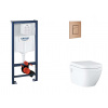 Grohe Rapid SL Set predstenovej inštalácie, klozetu, dosky SoftClose a tlačidla Skate Cosmopolitan, kefovaný Warm Sunset SANI11BB4133-GR