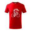 Gravel Bike - kostra - Tričko detské bavlnené - 134 cm/8 rokov ( Červená )