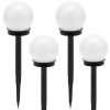 Verk Group 4x solárna guľová záhradná lampa biela 10 cm s pohonom