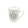 Hrnček porcelán so sitkom a viečkom 340ml KVEŤ