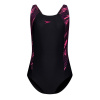 Speedo Hyperboom Splice Muscleback Swimsuit Junior Girls Black/Pink 13 rokov
