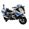 Silný veľký motor BMW Polícia na batériu, pena, svetlo, kľúč, strieborný