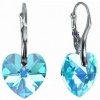 Náušnice Silvego stříbrné modré Srdce Swarovski Elements LSW061E