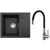 Set Alveus (dřez Gem 20 Black 91 + baterie Mintas Černá/Kartáčovaná ocel) SETA23196