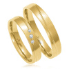 VIPgold Svadobné obrúčky A8337 - žlté zlato Dámska / Pánska / Pár: pár, Kamene: Zirkón