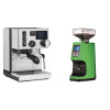 Rancilio Silvia BC PID + Eureka Atom 60, kawasaki green