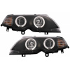 KITT Lightning LED Angel Eyes Headlights suitable for BMW 3 Series E46 Facelift Limousine Touring (2001-2005) Black