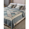 Prikrývka na posteľ - Bavlnená posteľná posteľná patchwork mriežka 160x220 (Bavlnená posteľná posteľná patchwork mriežka 160x220)