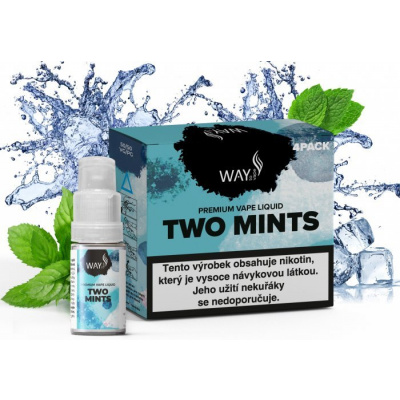 Liquid WAY to Vape 4Pack Two Mints 4x10ml-12mg (Osvěžující mix sladkých a bylinných mátových chutí s chladivým dotekem)
