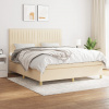 vidaXL Posteľný rám boxspring s matracom krémový 180x200 cm látka - Krémová - 159780-160768