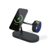 AppleMix Stojan / Qi nabíjačka SPELLO 3v1 pre Apple iPhone / Watch / AirPods - podpora MagSafe - čierna