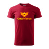 Sablio Tričko s potlačou Only Friends - červené 3XL