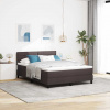 zahrada-XL Posteľ boxspring s matracom Tmavohnedá 160 x 200 cm látka 3338625